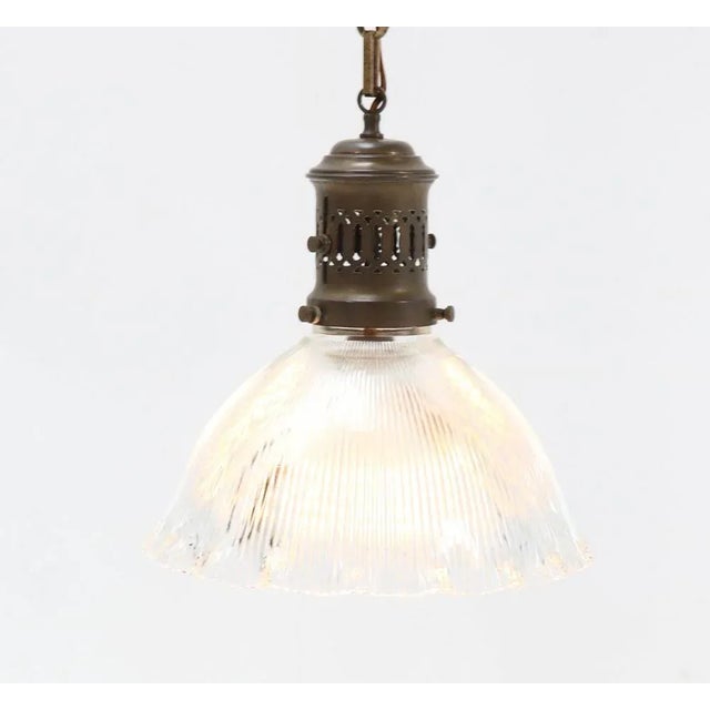 Holophane Art Deco Holophane Glass Ceiling Pendant Lamp For Sale - Image 4 of 12