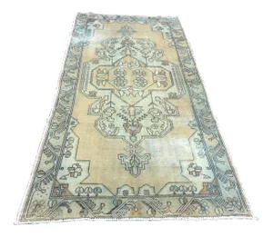 1960s Vintage Turkish Rug - 4′4″ × 8′6″