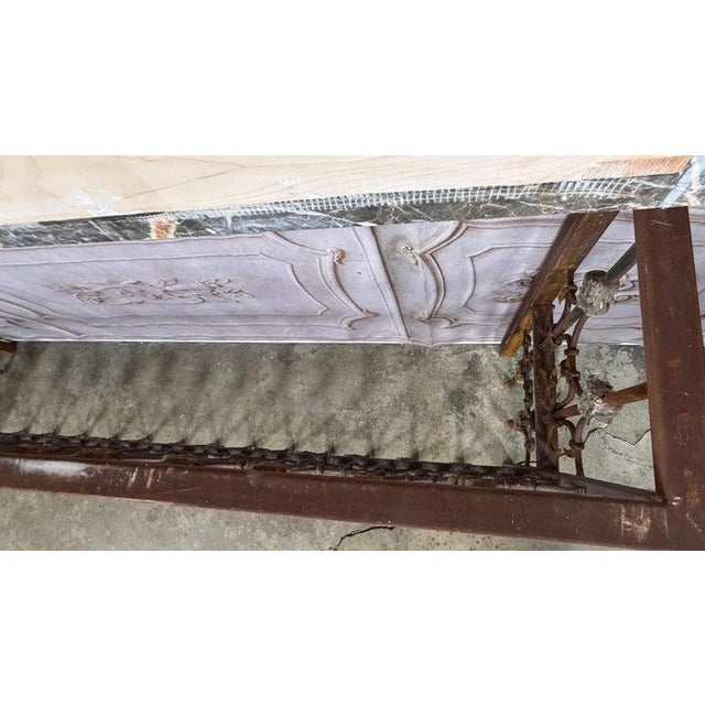 Pair of 19th Century Wrought Iron Consoles With Marble Tops For Sale - Image 9 of 18