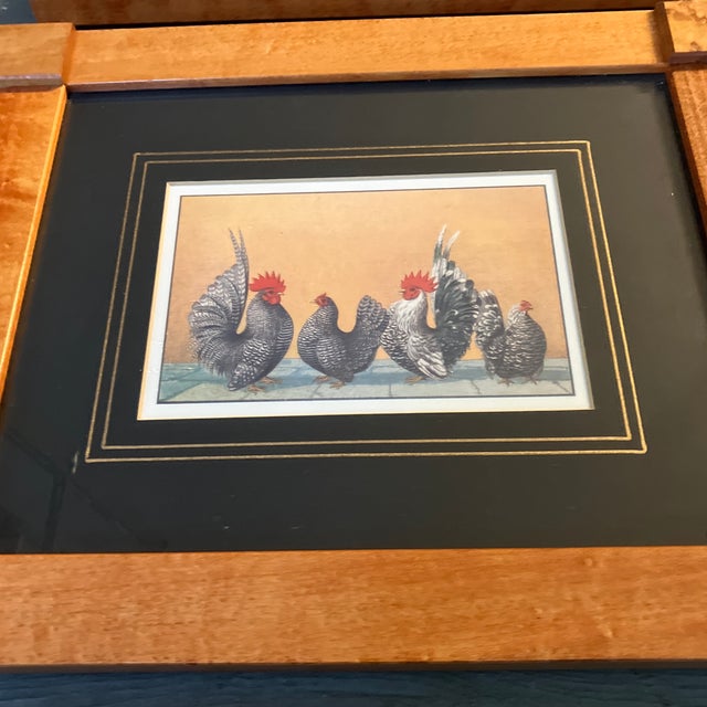 2 prints on paper approximately 3.5 x 5.5 overall size with fancy mat & finished corner frame are approximately 10 x 12