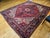 Textile Vintage Persian Heriz Rug, Hand-Knotted Wool, Geometric Medallion Pattern, Red & Navy, 8x11 For Sale - Image 7 of 10