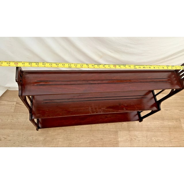 Brown Antique Mahogany Plate Shelf Small Book Display Free Standing or Wall Mount For Sale - Image 8 of 10