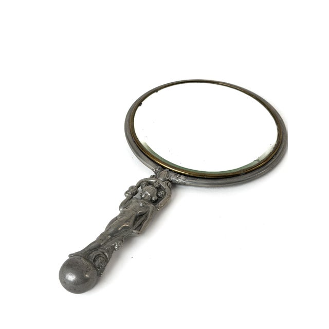 Silver Pewter Hand Mirror by C.G. Hallberg, Stockholm, 1929 For Sale - Image 8 of 8
