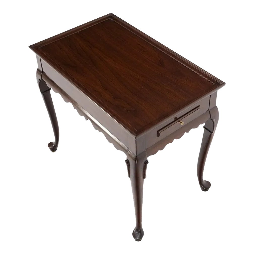 Ethan Allen Queen Ann Style Pull Out Tray Expandable Side End