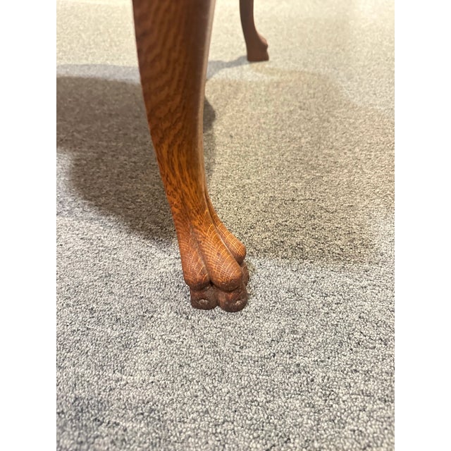 Early 1900s Quarter Sawn Oak Ladies Desk For Sale - Image 4 of 10