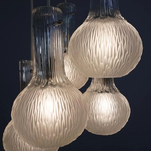 5-Light Battuto Effect Cascade Ceiling Lamp from Limburg, 1970s For Sale - Image 6 of 11