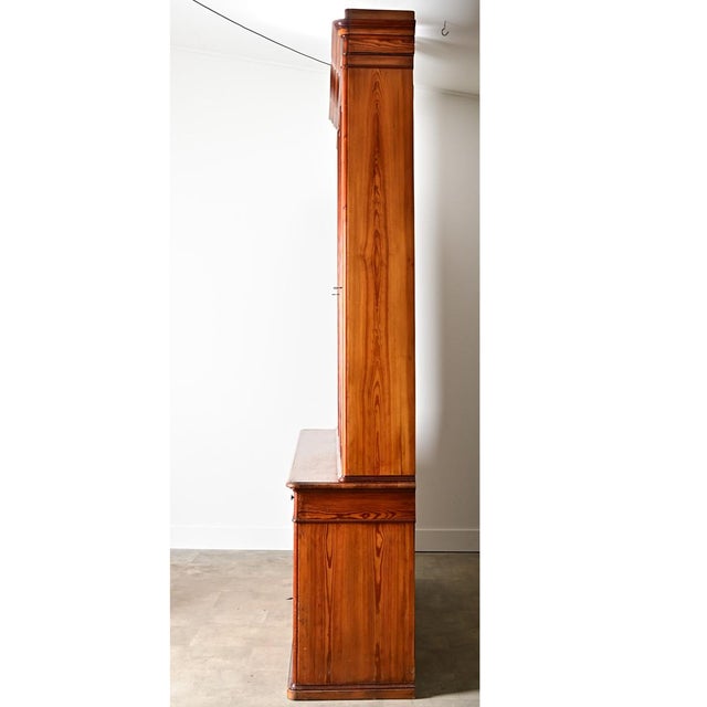 French French 19th Century Pine and Glass Door Bibliotheque For Sale - Image 3 of 14