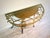 2000 - 2009 Vintage Hollywood Regency Italianate Glass Console Table With Ornate Gilt Iron Base For Sale - Image 5 of 10