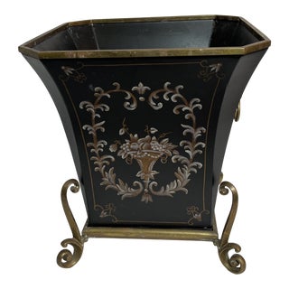 Italian Planter Brass & Metal For Sale