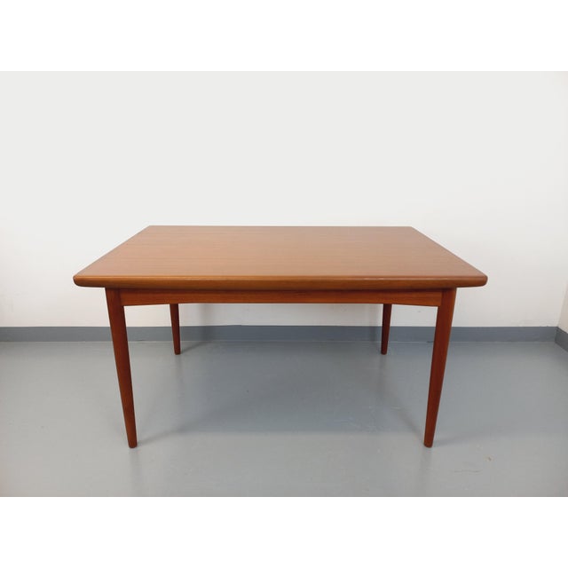 Vintage Scandinavian Rectangular Teak Dining Table with Extensions from Dyrlund, 1960s For Sale - Image 9 of 18