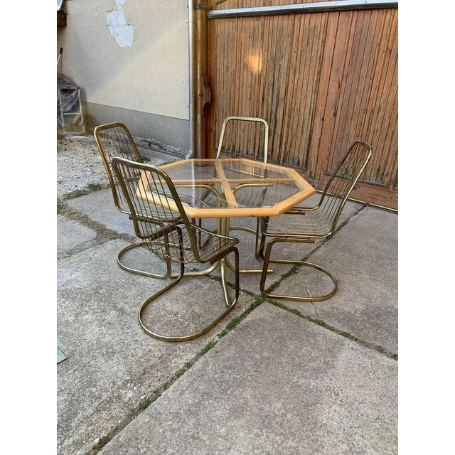 Hollywood Regency Vintage Dining Table and Chairs by Gastone Rinaldi, Set of 5 For Sale - Image 3 of 6