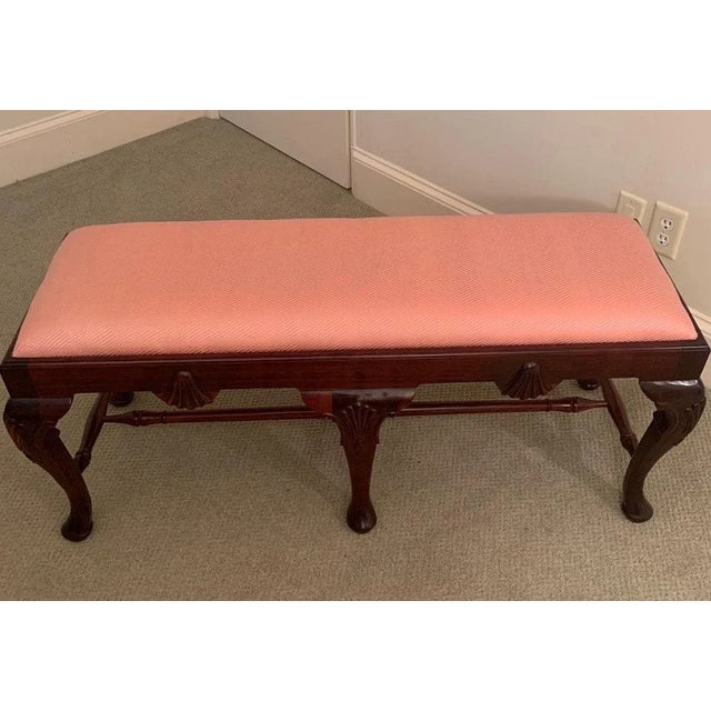 I'm very pleased to offer for sale this exquisite Queen-Anne style low upholstered bench made by the highly esteemed...