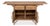 A hinged leaf at each end opens the serving surface well beyond the oak case below. Turned faux bamboo runs the corners....