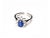 Traditional Late 20th Century 14K White Gold Sapphire Diamond Engagement Ring Estate, Size 7 For Sale - Image 3 of 3