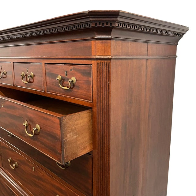 Wood English George III Mahogany Chest on Chest For Sale - Image 7 of 13
