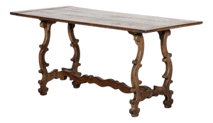 19th Century Spanish Oak Trestle Table, 1800s