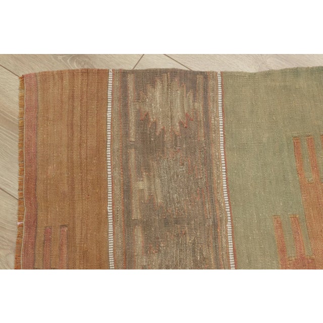 1950s Turkish Very Old Pale Color Hand Knotted Kilim Runner Rug For Sale - Image 10 of 13