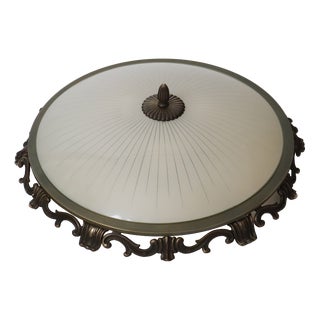 Brass and Glass Ceiling Lamp from Kaiser Idell / Kaiser Leuchten, 1950s For Sale