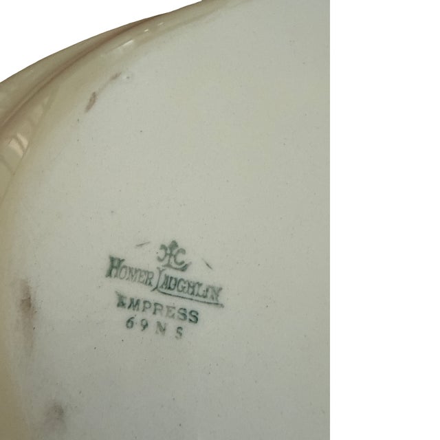 Ceramic 1910s Homer Laughlin Empress Large Oval Serving Platter With Black Diamonds and Gold Trim For Sale - Image 7 of 7