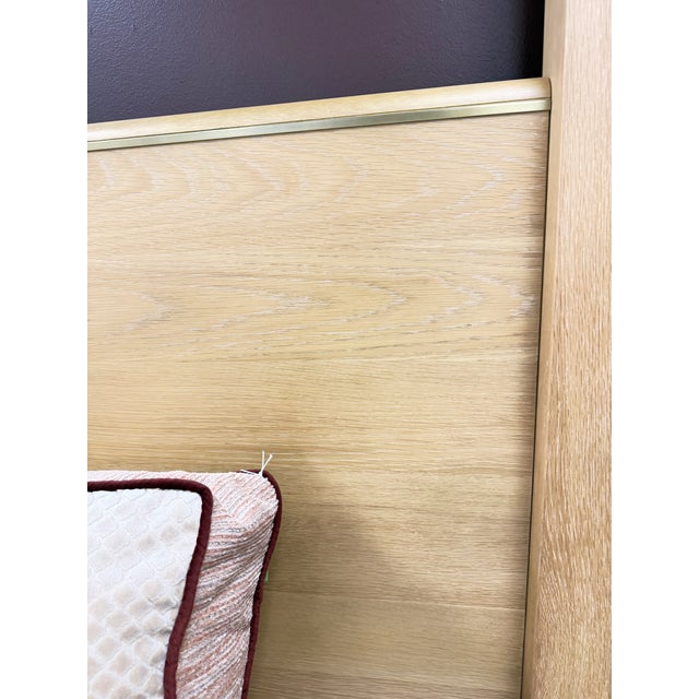 Case & Canvas "Angelo" King Sized Canopy Bed in Natural Oak With Brass Accents For Sale - Image 12 of 13