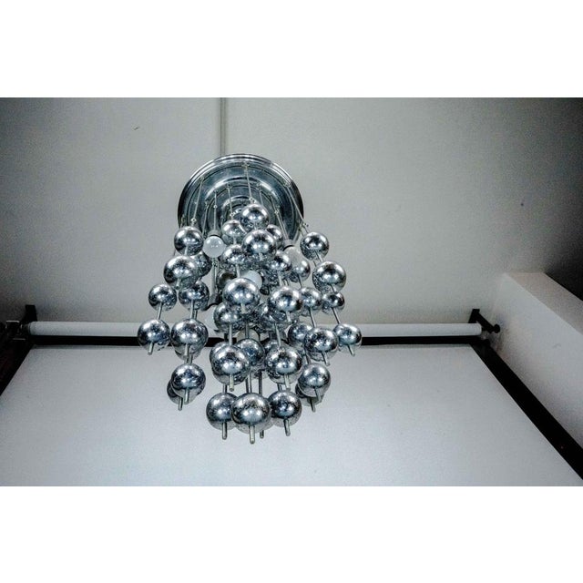 Italian Chrome Chandelier with Spherical Elements, 1970s For Sale - Image 11 of 17