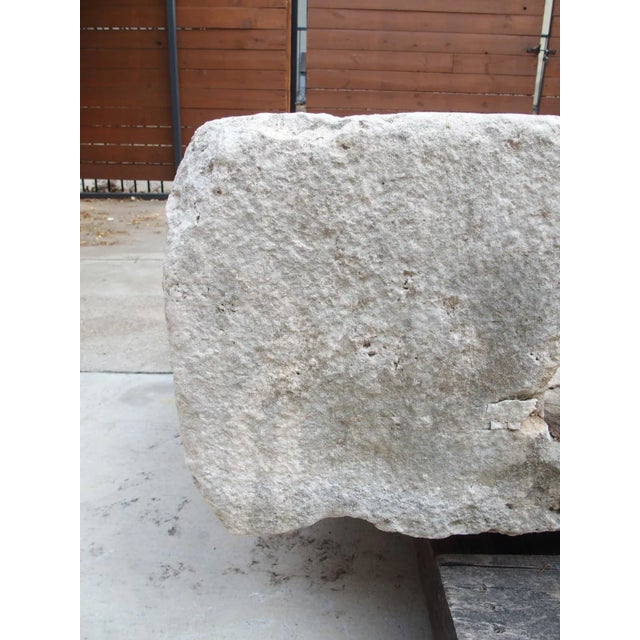 A Wide 18th Century Carved Limestone Trough From the South of France For Sale - Image 4 of 18