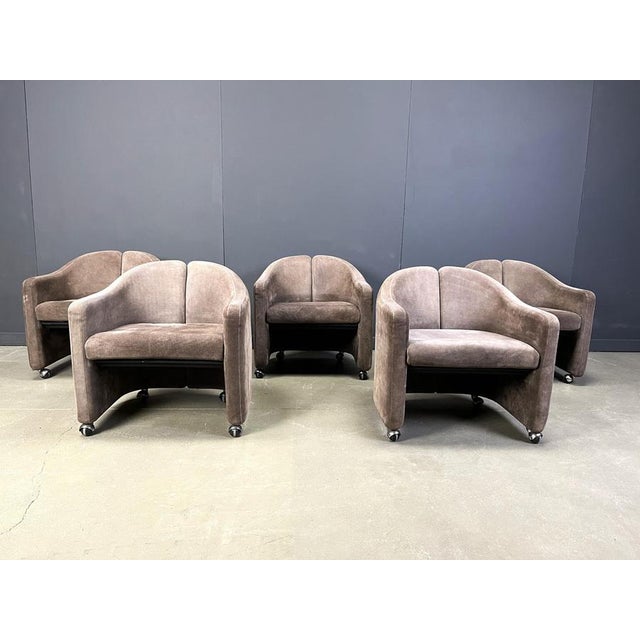 PS142 Easy Chairs attributed to Eugenio Gerli for Tecno, 1970s, Set of 5 For Sale - Image 10 of 11