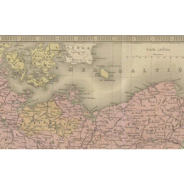 Paper Antique Map of Germany and Central Europe by Andriveau-Goujon, 1865 For Sale - Image 7 of 10