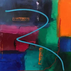 “AS111623” Original Abstract Color Field Painting on 24” by 1.5” by 24” Stretched Canvas
