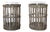 Late 20th Century Wicker and Glass Hurricane Candle Lamps, Pair For Sale