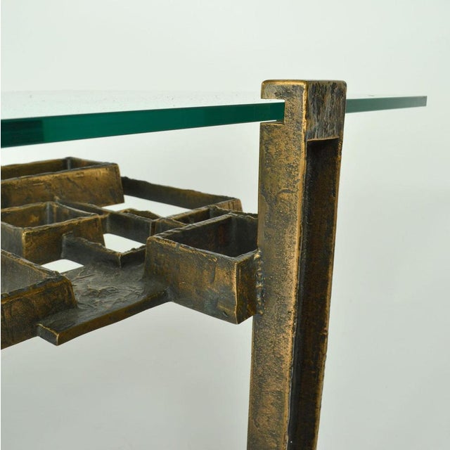 Sculpted Bronze Coffee Table with Glass Top, 1970s For Sale - Image 12 of 18