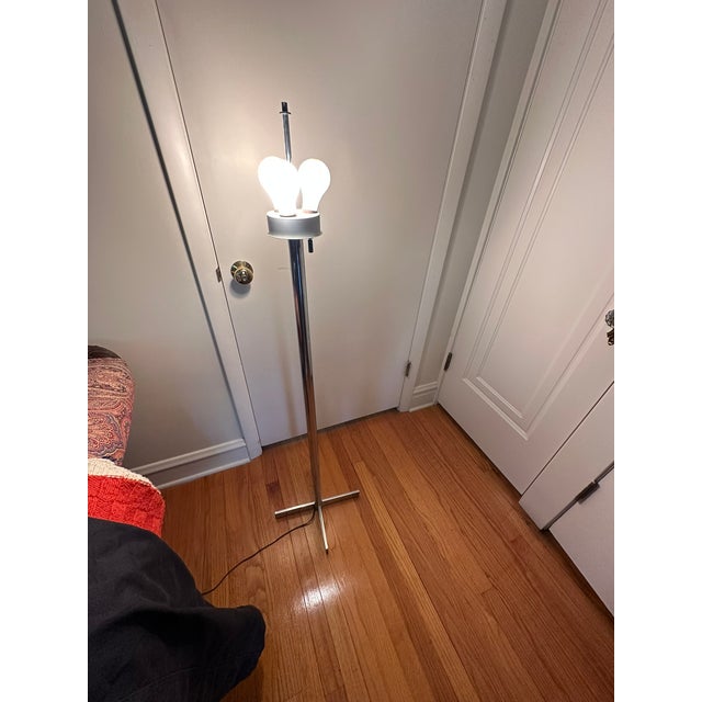 Silver Vintage 1960's Mid Century Modern Chrome Floor Lamp For Sale - Image 8 of 9