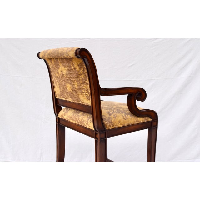 Nancy Corzine Regency Bar Stools, English Walnut, Counter Height For Sale - Image 9 of 12