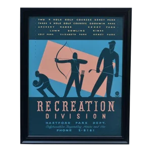 Art Deco w.p.a. Poster, Recreation Division, Hartford Connecticut Parks Department, 1930s