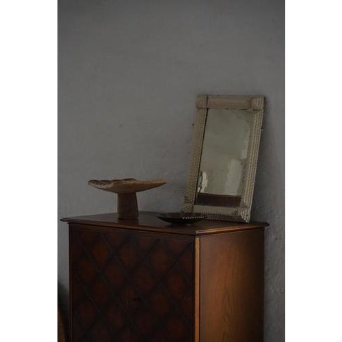 Hand-Carved Tramp Art Style Wall Mirror with White Painted Frame, Early 1900s For Sale - Image 16 of 18