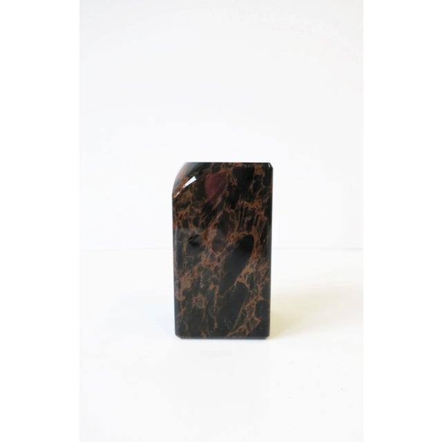 Postmodern Black Marble Desk Pen Pencil Holder, 1990s For Sale - Image 12 of 12
