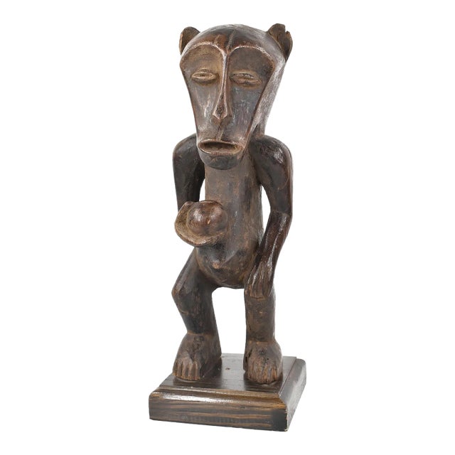 Early 20th Century Makonde Standing Wood Figure on Custom Base Tanzania For Sale