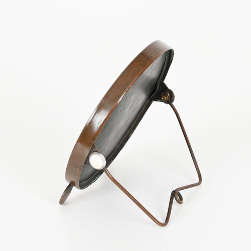 Italian Art Deco Adjustable Copper Table Mirror, Italy, 1930s For Sale - Image 4 of 18