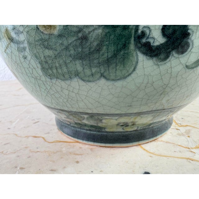 Maitland - Smith Elegant Hand Painted Pottery Vases by Maitland Smith For Sale - Image 4 of 10