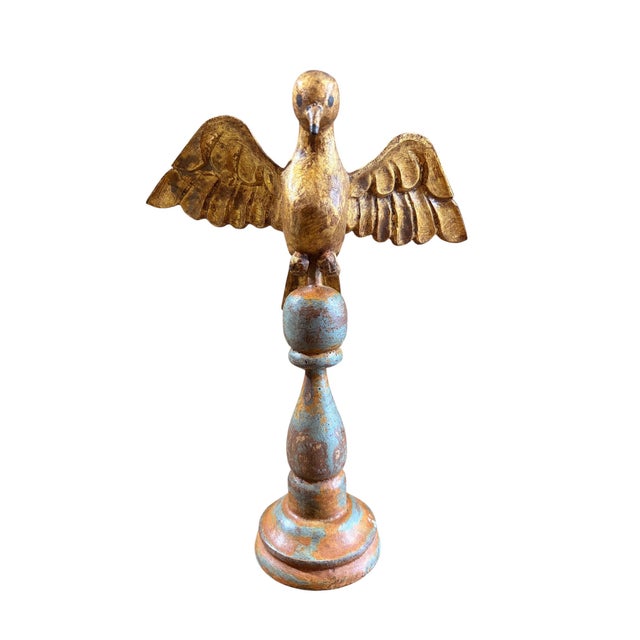 Religious European Carved Wood Bird Sculpture on Finial 12.25" H For Sale - Image 3 of 8