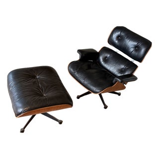Set of Lounge Chair & Ottoman by Charles & Ray Eames for Herman Miller & Vitra, Set of 2 For Sale