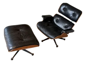Set of Lounge Chair & Ottoman by Charles & Ray Eames for Herman Miller & Vitra, Set of 2