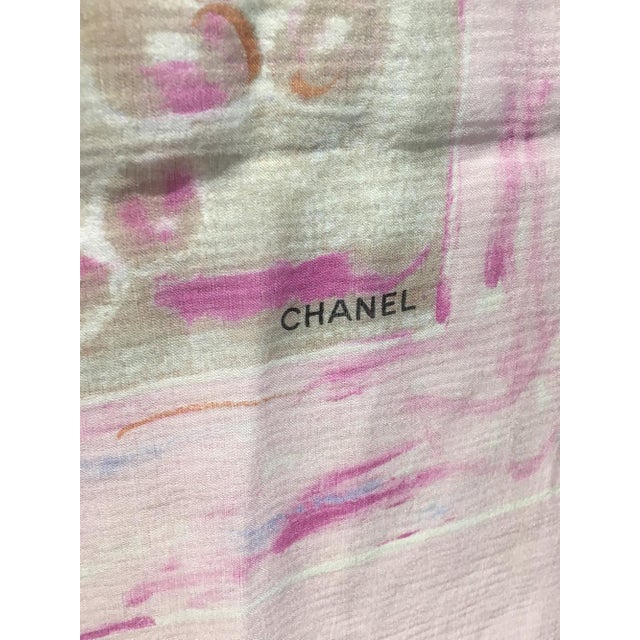 Chanel Chanel Sheer Pink Silk Scarf For Sale - Image 4 of 7