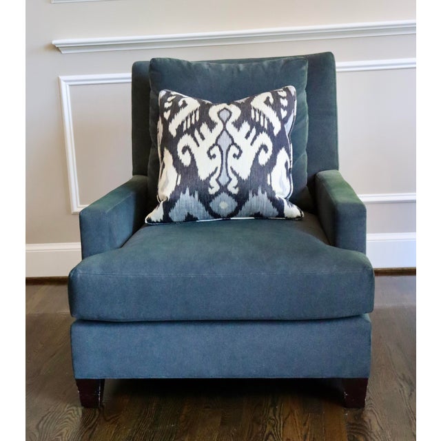 Lounge Chairs for Baker Furniture. Upholstered in a rich charcoal velvet. These well loved chairs have another few lives...