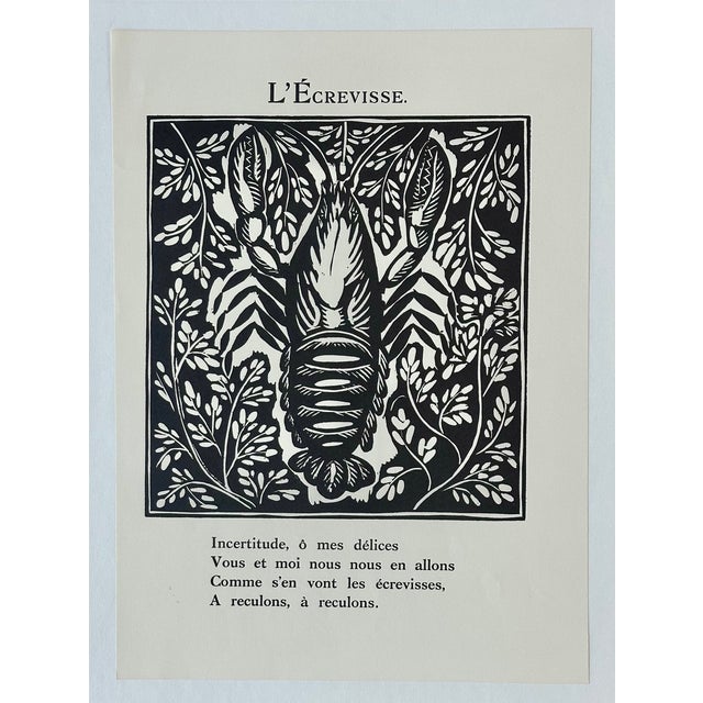 Renaissance Crayfish Poem After Raoul Dufy, 1911 For Sale - Image 3 of 4