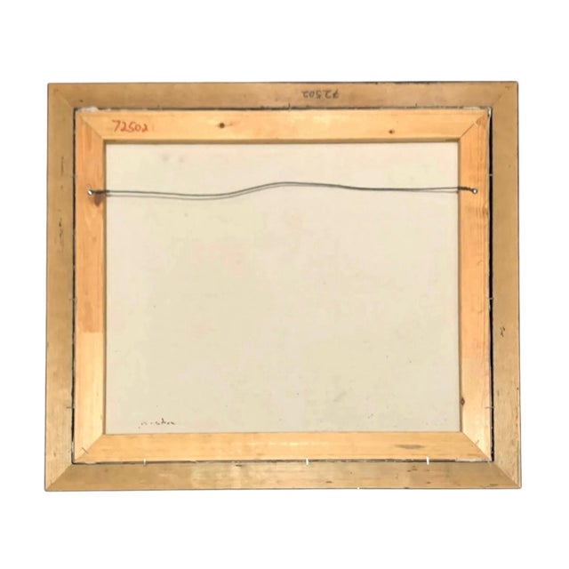 Late 20th Century Painting Dynamic Music Signed N. Harris Vintage Abstract Expressionist Art For Sale - Image 5 of 5
