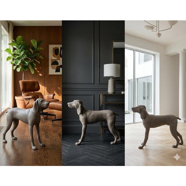 Authentic Goldsmith Inc. Nyc "Aldo" Fiberglass Weimaraner Dog Mannequin Sculpture For Sale - Image 4 of 5