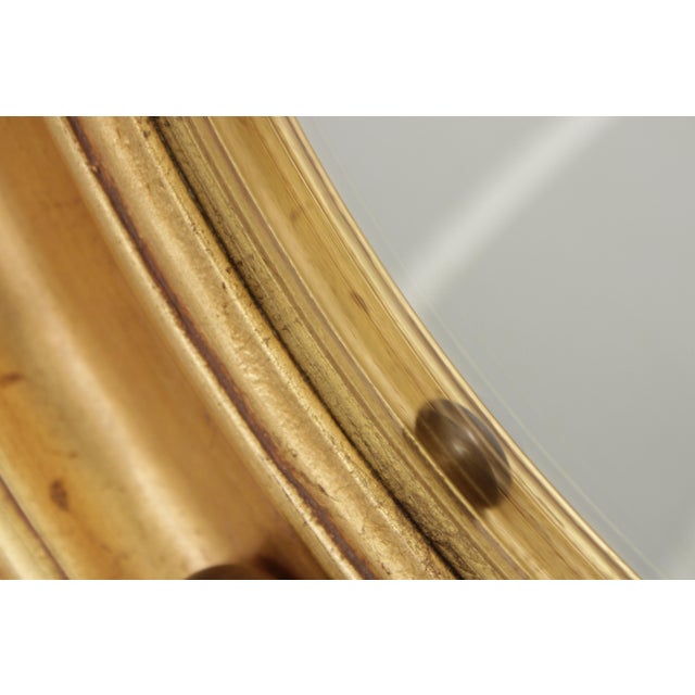Federal Style Convex Glass Gold Finish Round Mirror For Sale - Image 9 of 15