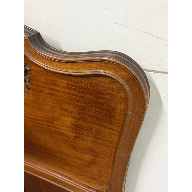 Late 20th Century Twin Size Louis XV Style Antique Carved Wood Bed Frames, Pair For Sale - Image 5 of 12