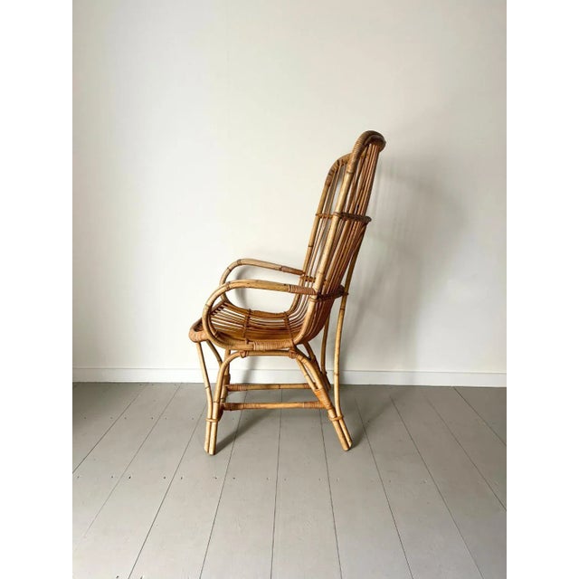Wood Mid-Century Bamboo Armchair, Italy, 1950s For Sale - Image 7 of 9